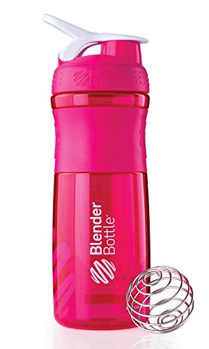 BlenderBottle Sportmixer Shaker / Protein Shaker / Wasserflasche / Diät shaker 820ml (1 x 820ml, skaliert bis 760ml) - pink transparent